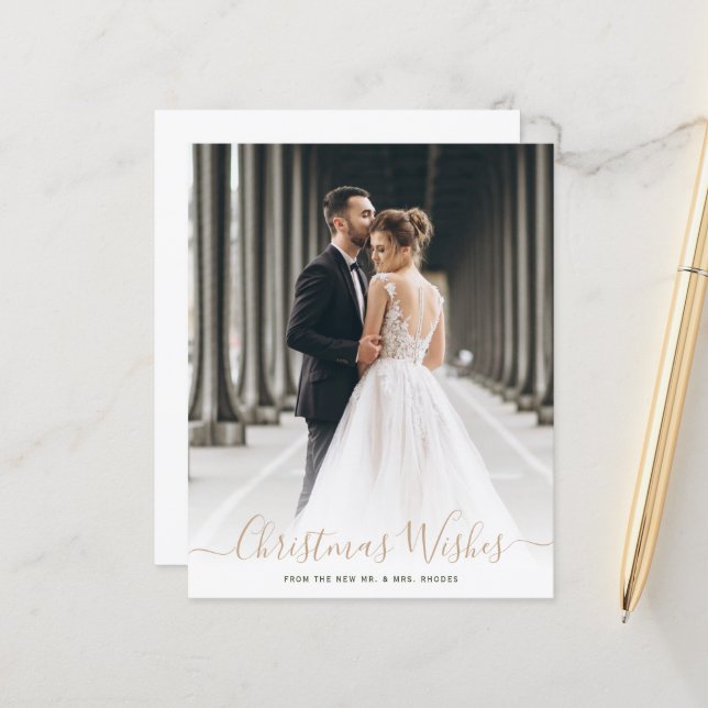 anúncio de casamento de desejos de natal (Frente/Verso In Situ)