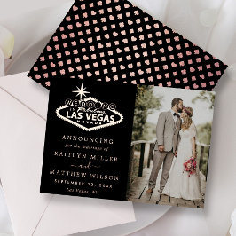Anúncio de Casamento de Destino Elegante Las Vegas