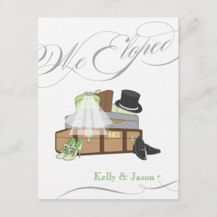 Anúncio de Casamento de Elopement - Verde