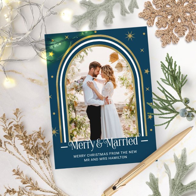 Anúncio de Casamento de Feriado de Arch e Feliz (Criador carregado)