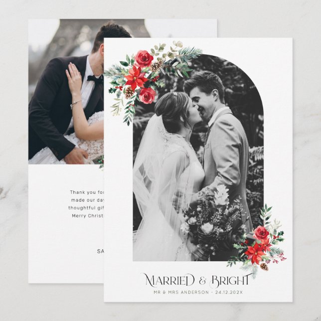 Anúncio de casamento de feriado de fotografia simp (Frente/Verso)