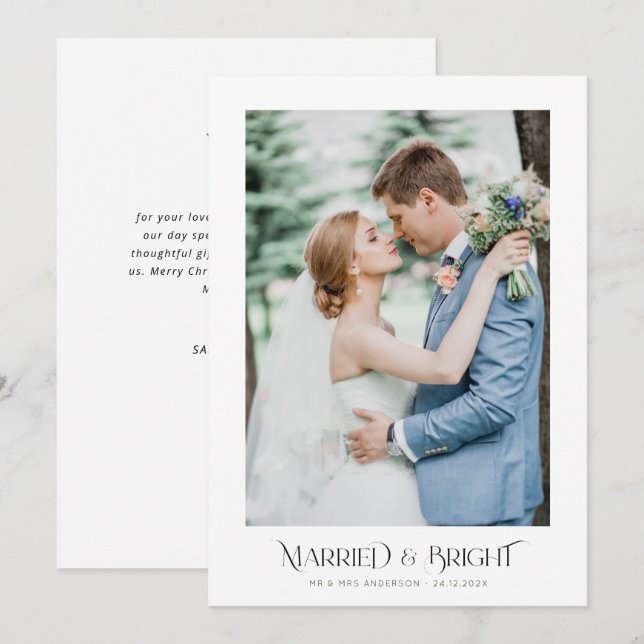 anúncio de casamento de feriados e casados (Frente/Verso)
