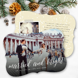 Anúncio de Casamento de Férias Casadas E Brilhante