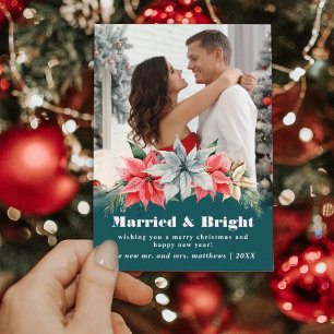 Anúncio de Casamento de Férias Casados & Brilhante