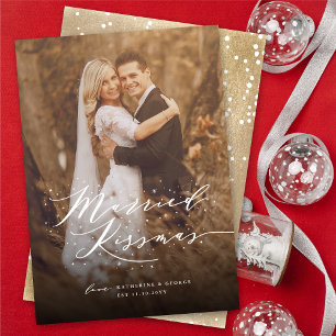 Anúncio de casamento de fotos de Natal casadas no