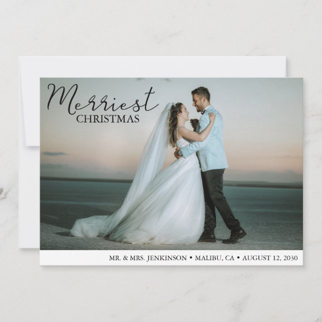 Anúncio de casamento de fotos de Natal do Merriest (Frente)