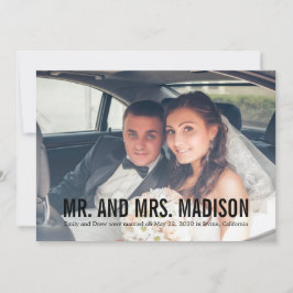 Anúncio de casamento de fotos minimalista moderno