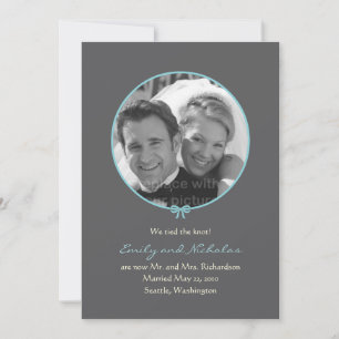 Anúncio de casamento de fotos simples - Azul