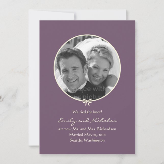 Anúncio de casamento de fotos simples - Roxo (Frente)