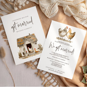 Anúncio de Casamento de Galinha na Fazenda Rural