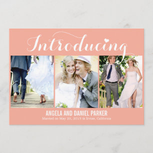 Anúncio de casamento de introdução doce - Peach