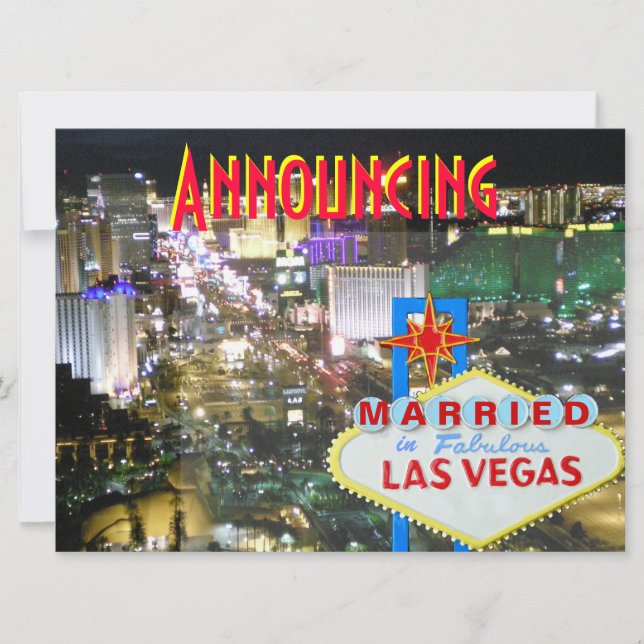 Anúncio de Casamento de Las Vegas com Recepção (Frente)