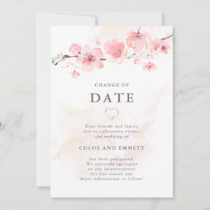 Anúncio de Casamento de Mudança de Data das Flores