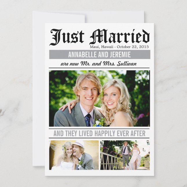 Anúncio de casamento de notícias sobre casamento - (Frente)