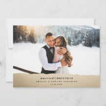 Anúncio de casamento de ouro de Natal casado