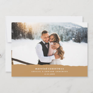 Anúncio de casamento de papel rasgado no Natal cas