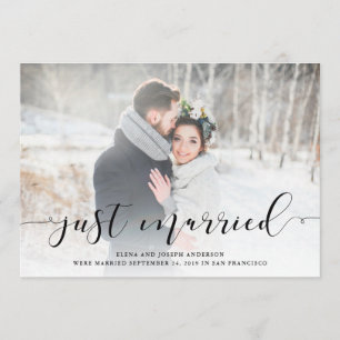 Anúncio de casamento de script de amor com foto