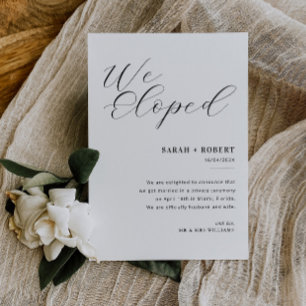 Anúncio de casamento de script preto moderno