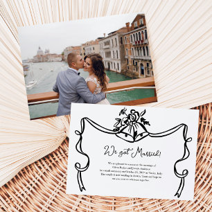 Anúncio de casamento de sinos fotográficos de casa