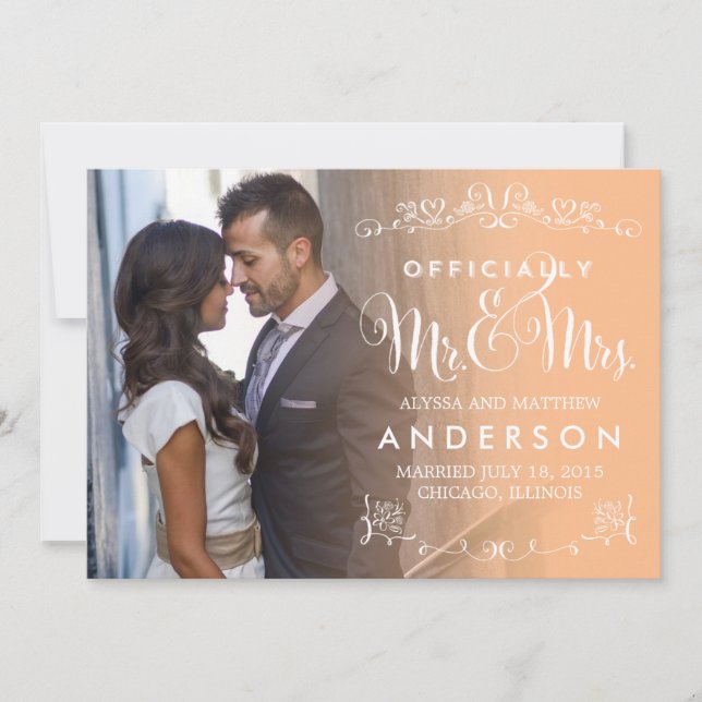 Anúncio de Casamento de Títulos Oficiais - Peach (Frente)