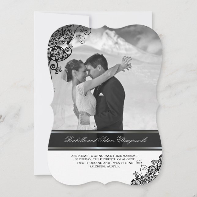 Anúncio de casamento de Vintage Floral Paisley (Frente)