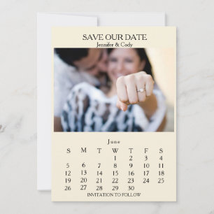 Anúncio de casamento do calendário fotográfico
