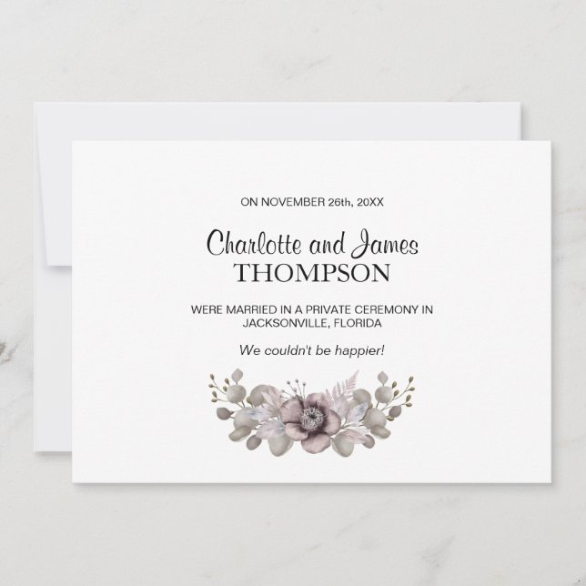 Anúncio de casamento do Dusty Rosa Eucalyptus (Frente)