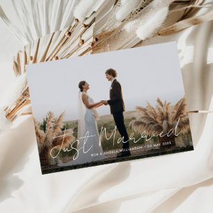 anúncio de casamento do Recem casados thin script