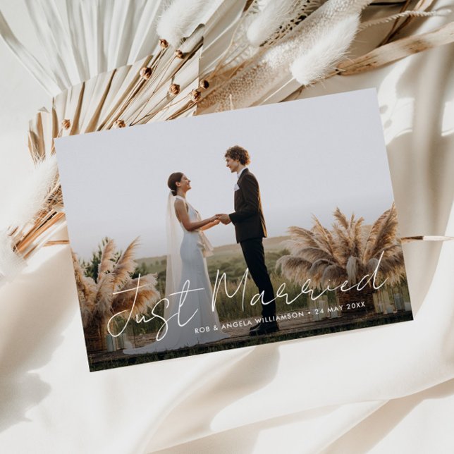 anúncio de casamento do Recem casados thin script (Criador carregado)