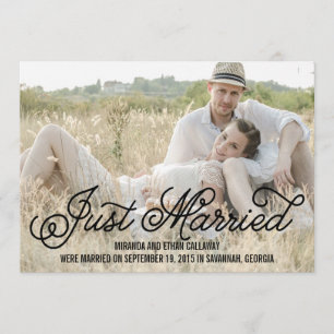 Anúncio de casamento doce - preto