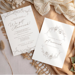 Anúncio de Casamento Elegante Vintage Sepia