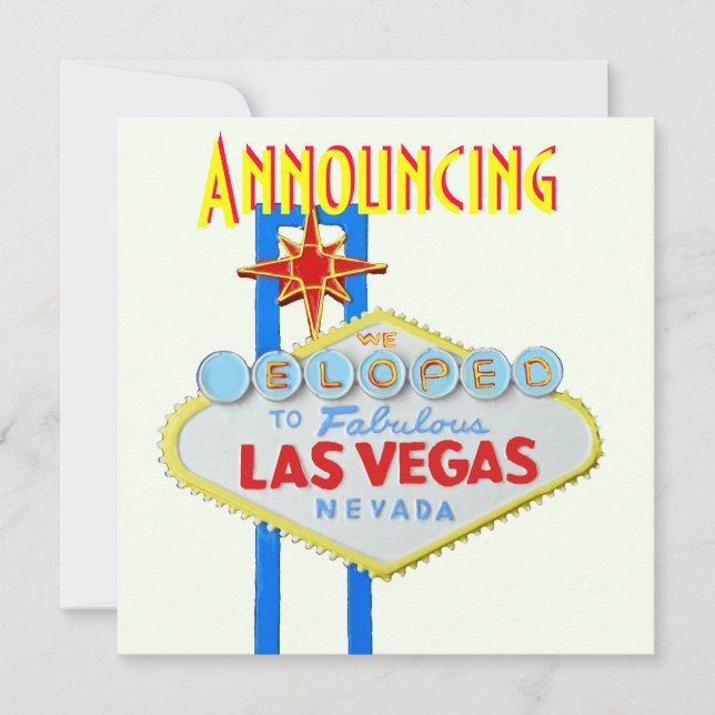 Anúncio de casamento Elope em Las Vegas (Frente)