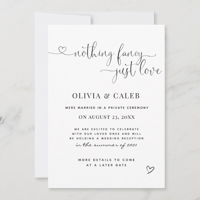 Anúncio de Casamento Eloped (Frente)