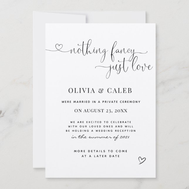 Anúncio de Casamento Eloped (Frente)