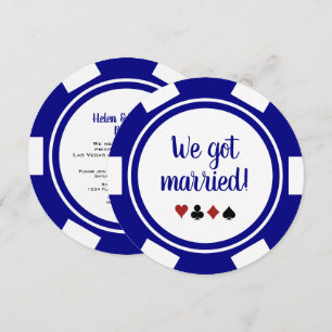 Anúncio de Casamento em Las Vegas Azul Marinho