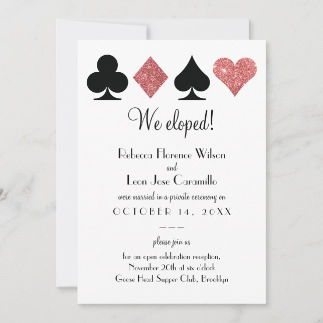 Anúncio de Casamento em Las Vegas com Brilho Rosa (Frente)