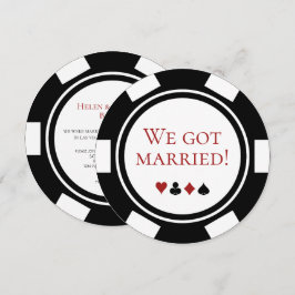 Anúncio de Casamento em Las Vegas com Tema de Pôqu