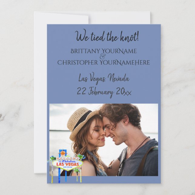 Anúncio de Casamento em Las Vegas Nós Amarramos o  (Frente)