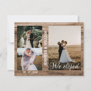 Anúncio de Casamento em Madeira com Colagem de Fot