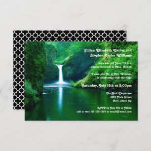 Anúncio de casamento em paisagem de cascata - 3x5