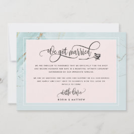 Anúncio de Casamento / Fuga para o Casamento 'Mint