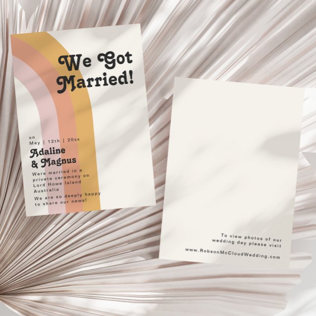 Anúncio de Casamento Fugitivo com Ar Moderno e Cor (Criador carregado)