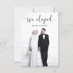 Anúncio de Casamento Furtivo com Convite e Foto