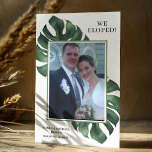 Anúncio de Casamento Furtivo Monstera Fotografia