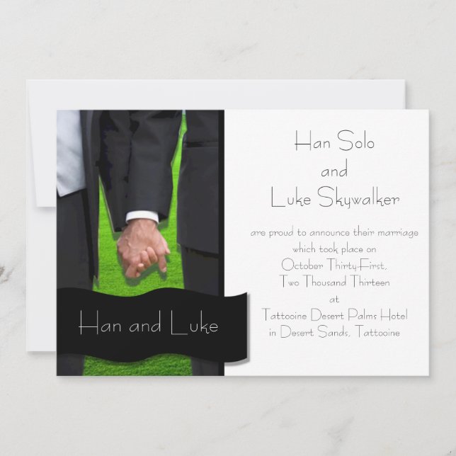 Anúncio de Casamento Gay de Dois Noivos (Frente)