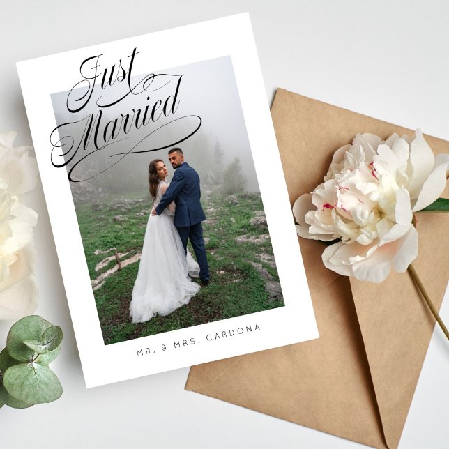 Anúncio de Casamento Íntimo com Foto Elegante (Criador carregado)