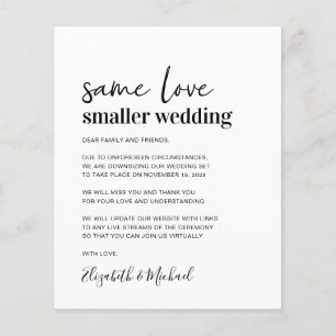Anúncio de casamento menor com orçamento mínimo