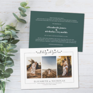 Anúncio de casamento minimalista com foto