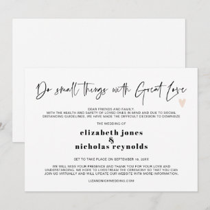 Anúncio de casamento minimalista e intimista