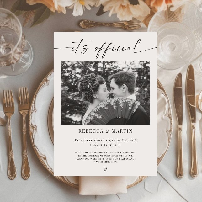 Anúncio de Casamento Minimalista Nós Nos Casamos (Criador carregado)